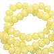 Faceted glass beads 6x4mm disc Sunshine yellow-pearl shine coating